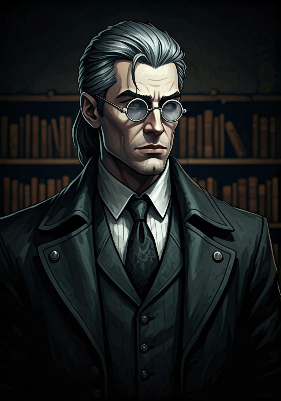 Ethereal Scholar in Darkest Dungeon Style