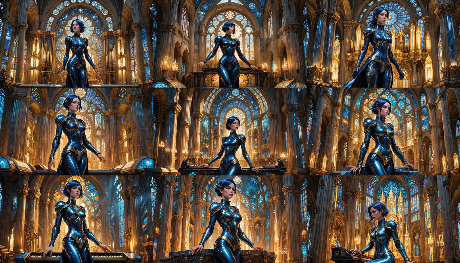 Gynoid Adventuress Plays Cathedral Synth-Organ