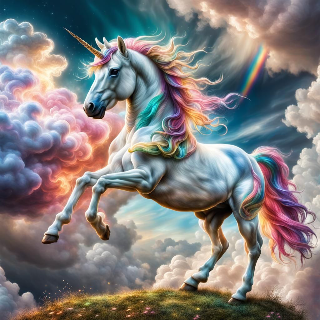 Cute Baby Unicorn Showing Magical Powers