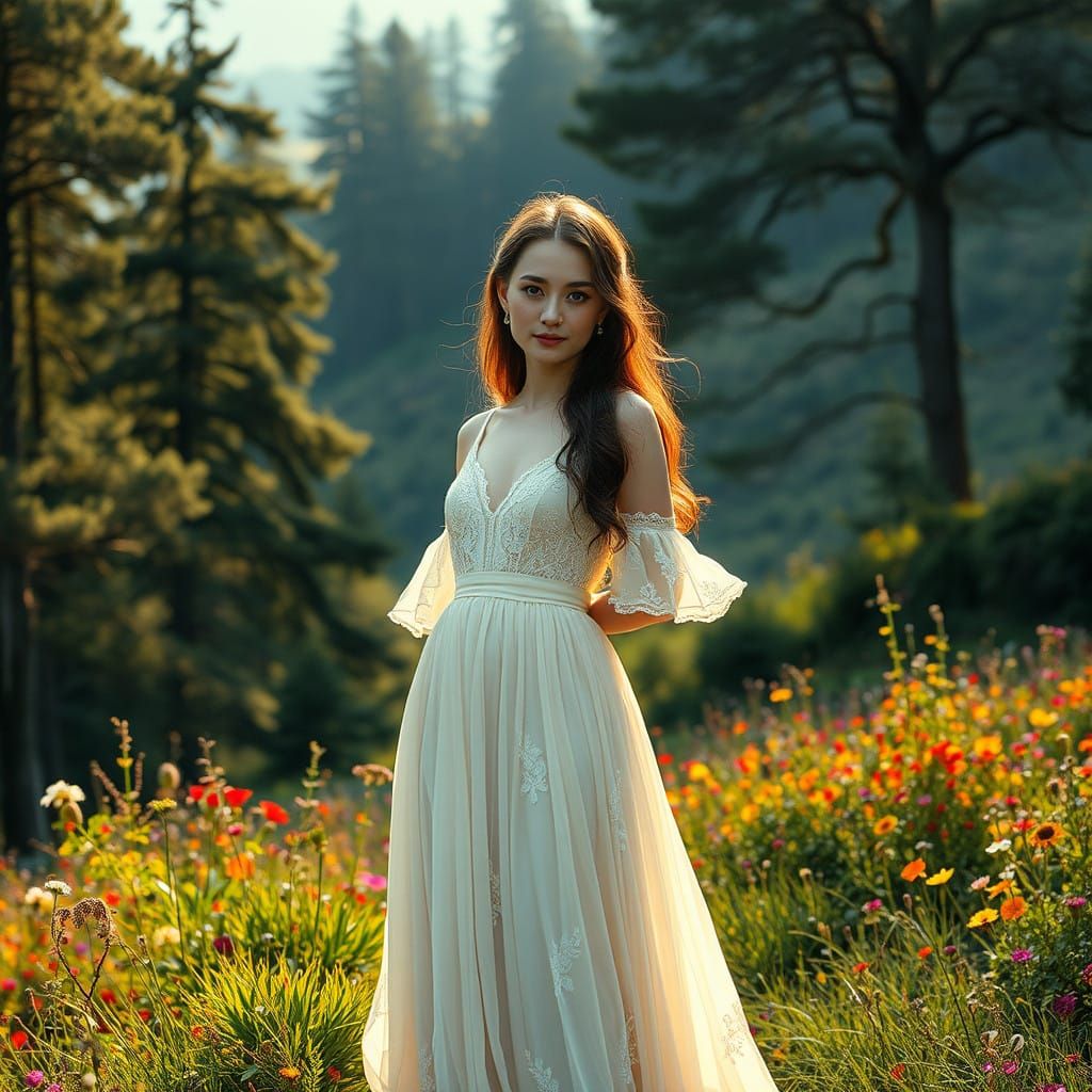 Ethereal Beauty in a Vibrant Valley Landscape