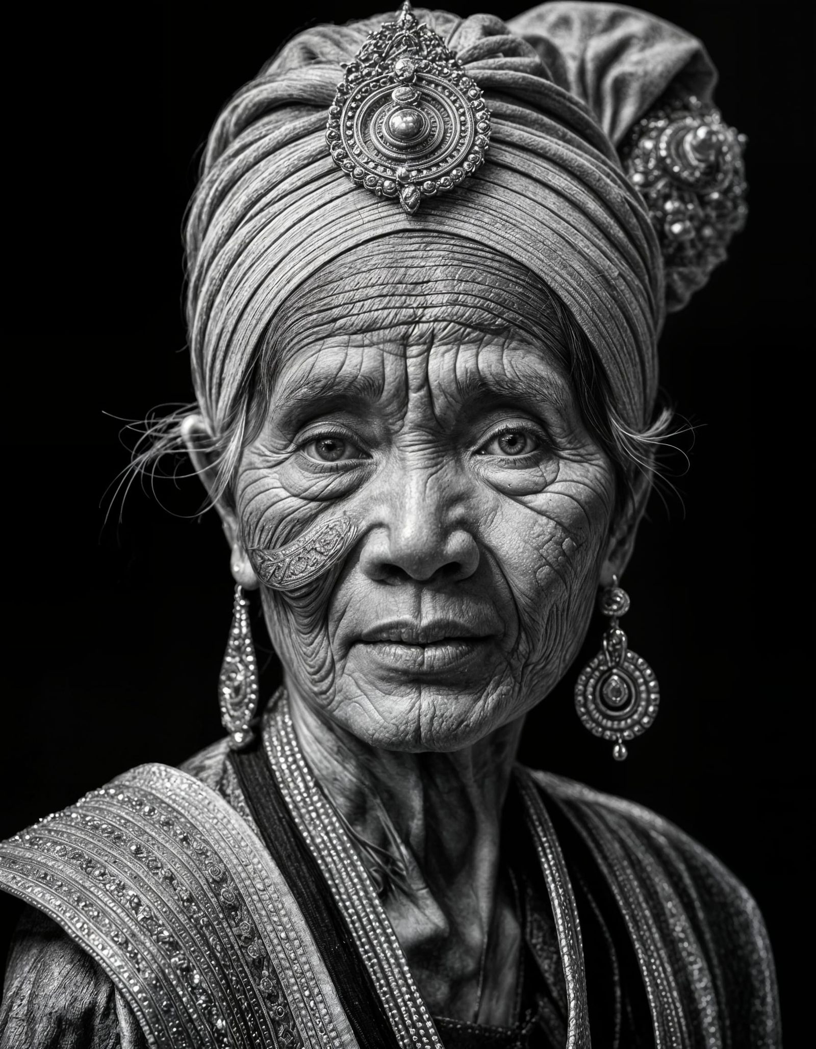 Nostalgic Khmer Dancer in Hyperrealistic Pen and Ink