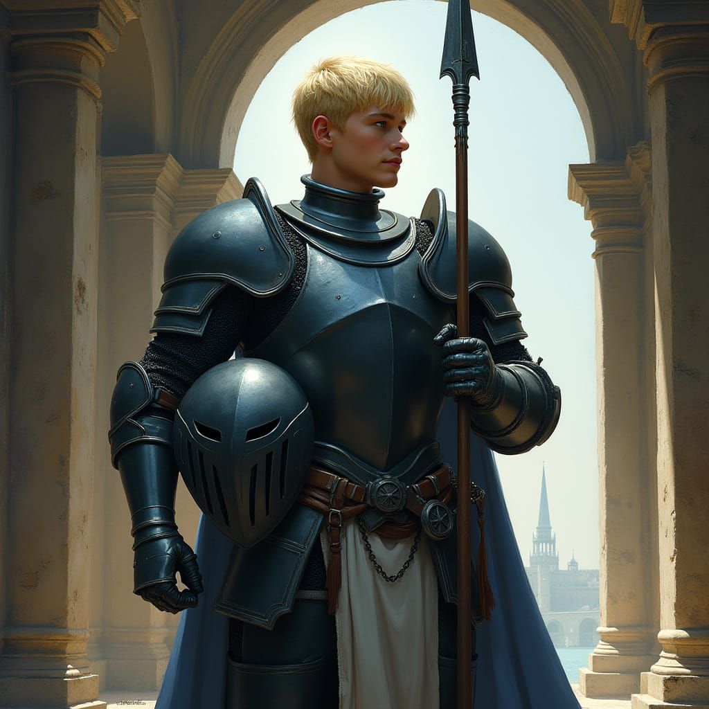 Knight in Shining Armor Awaits Orders