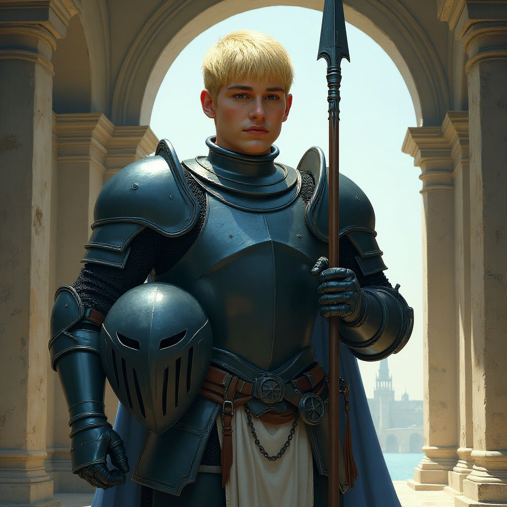 Knight in Armor Awaiting Orders