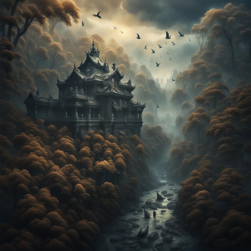 Atmospheric Forest in Land of Shadows: Digital Matte Paintin...