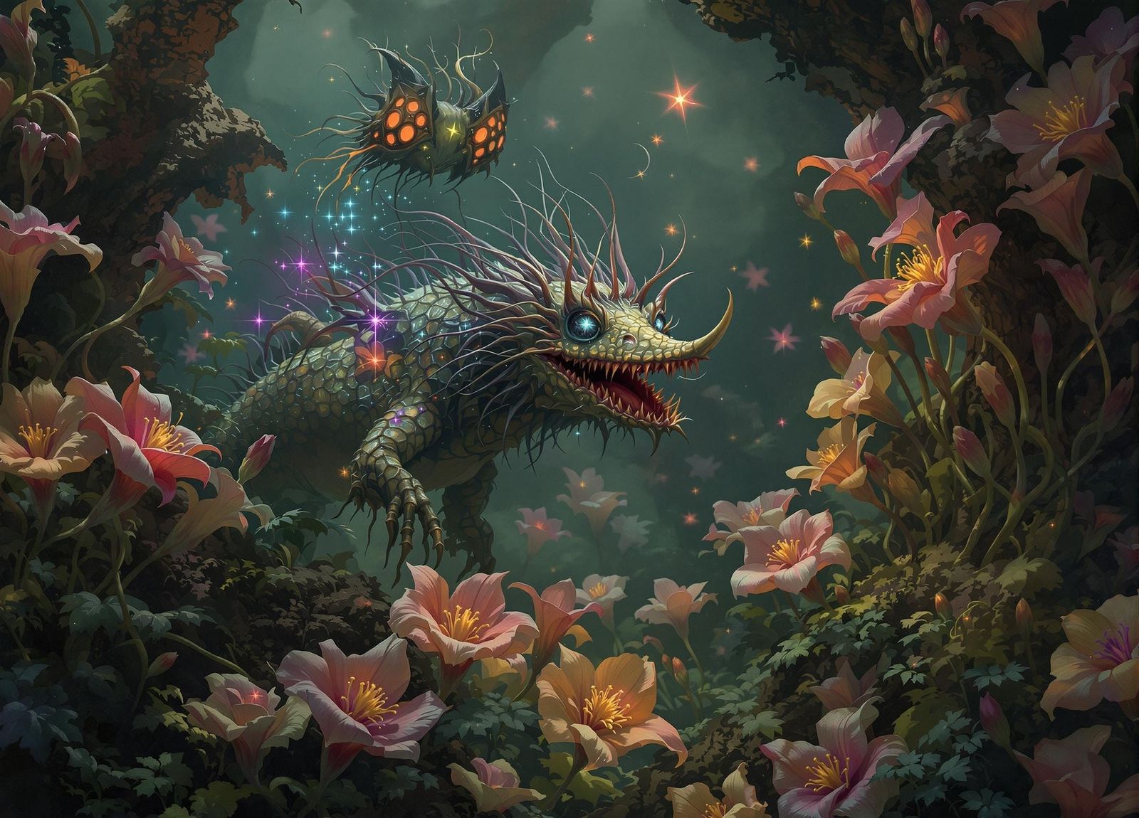 Eldritch Fauna Dance in Tillandsia Forest