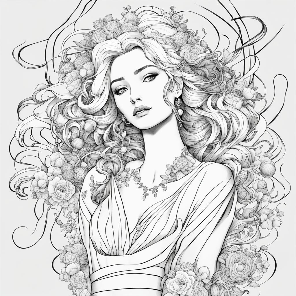 Simple AI Generated Line Art Illustration