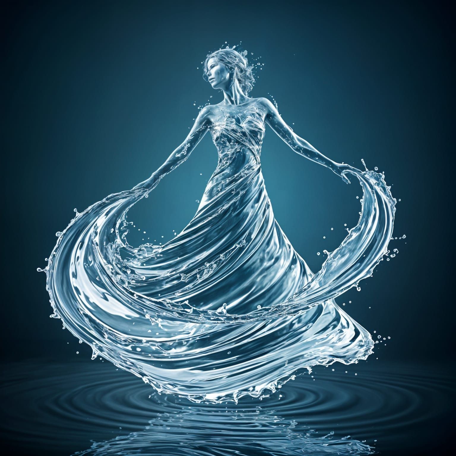 A Water Form Twirls in a Circle
