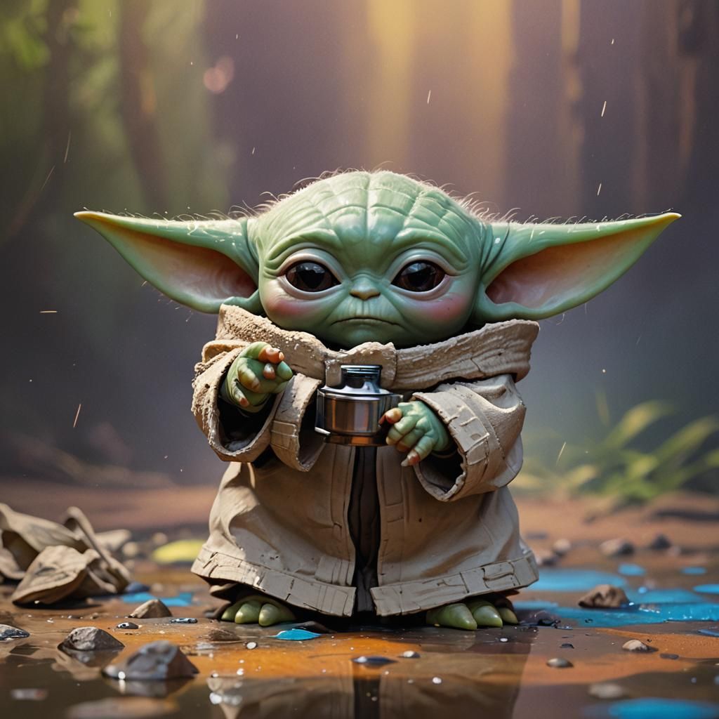 Hyperrealistic Baby Yoda Concept Art
