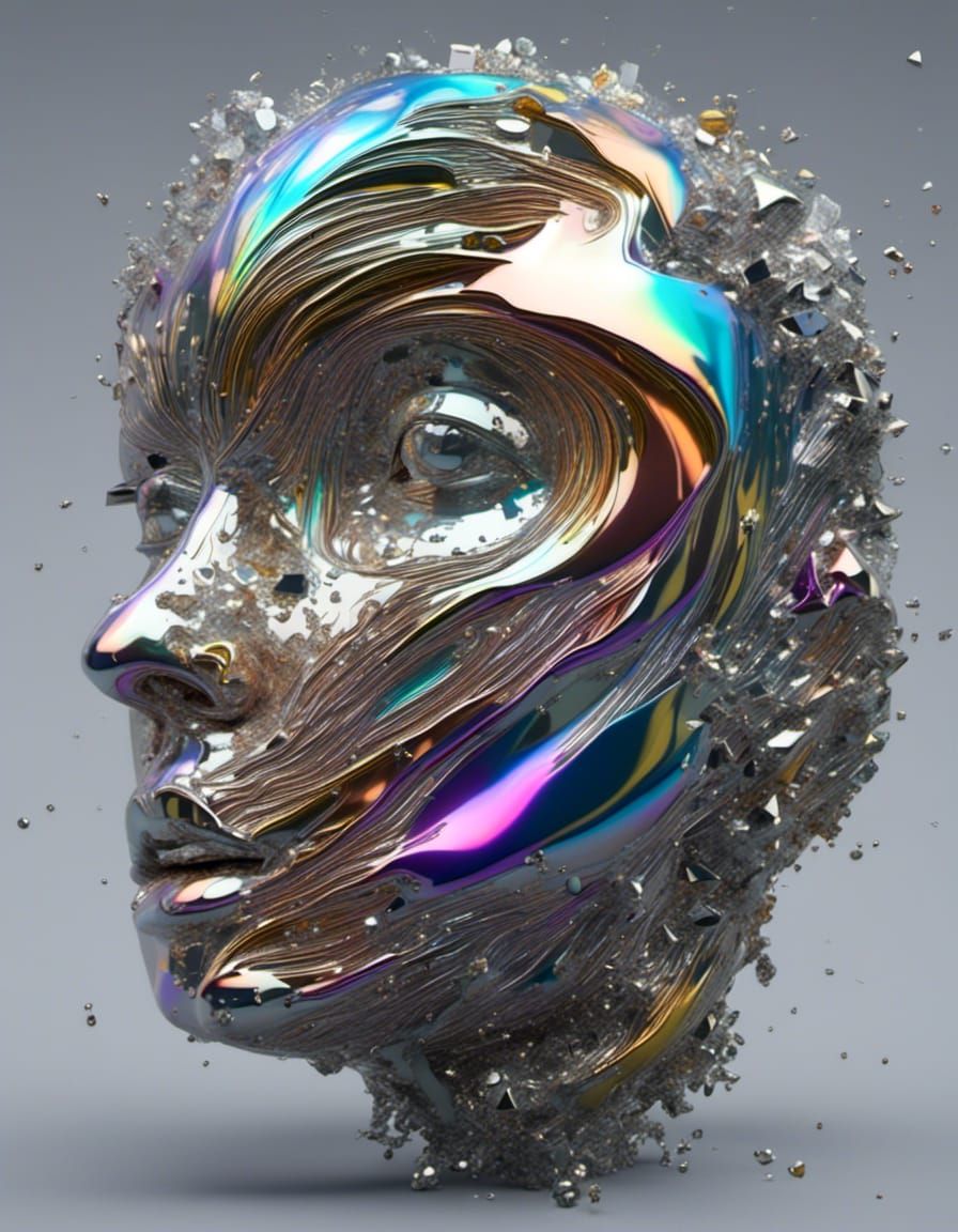 Iridescent Shattered Effect in 3D CGI
