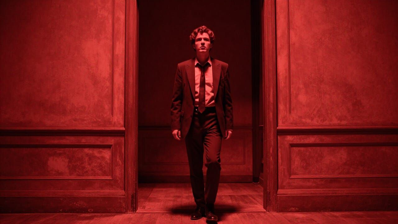 Expressionist Theatre Actor's Dramatic Red Exit