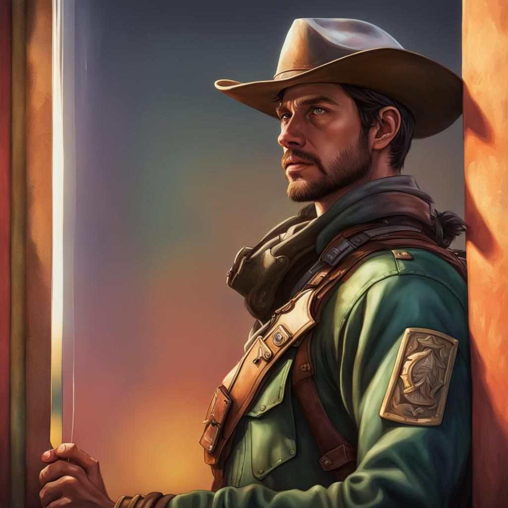 Ranger's Reflection: Hyperrealistic Splash Art Portrait