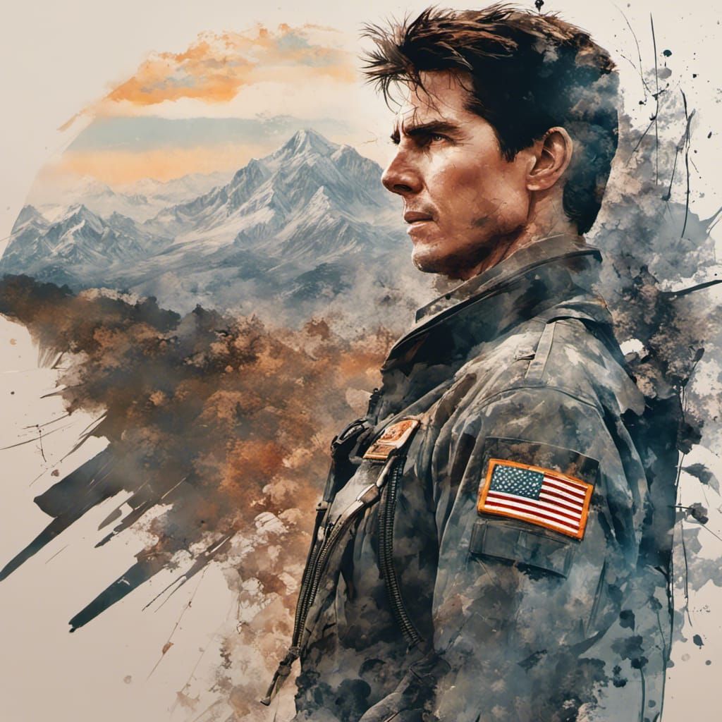 Double Exposure Portrait with Ink Splatter