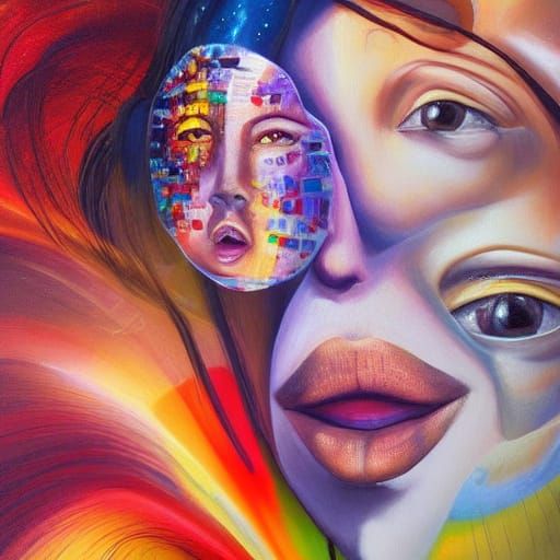 Surreal Portrait of Scientist as Oil Painting