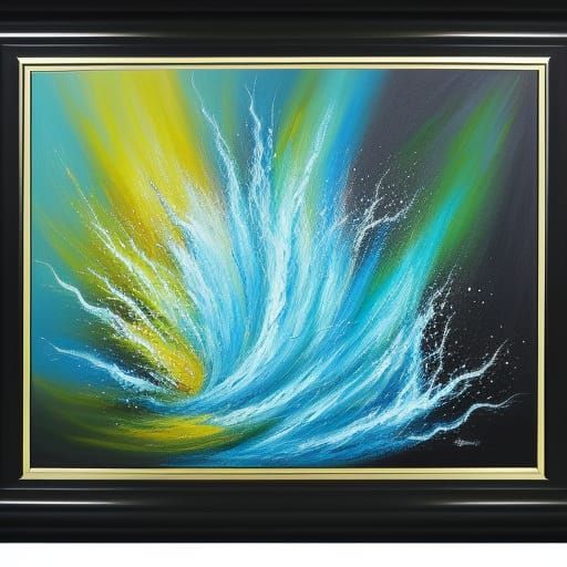 Acrylic Painting: Flowing Water with Sparkling Pyrite