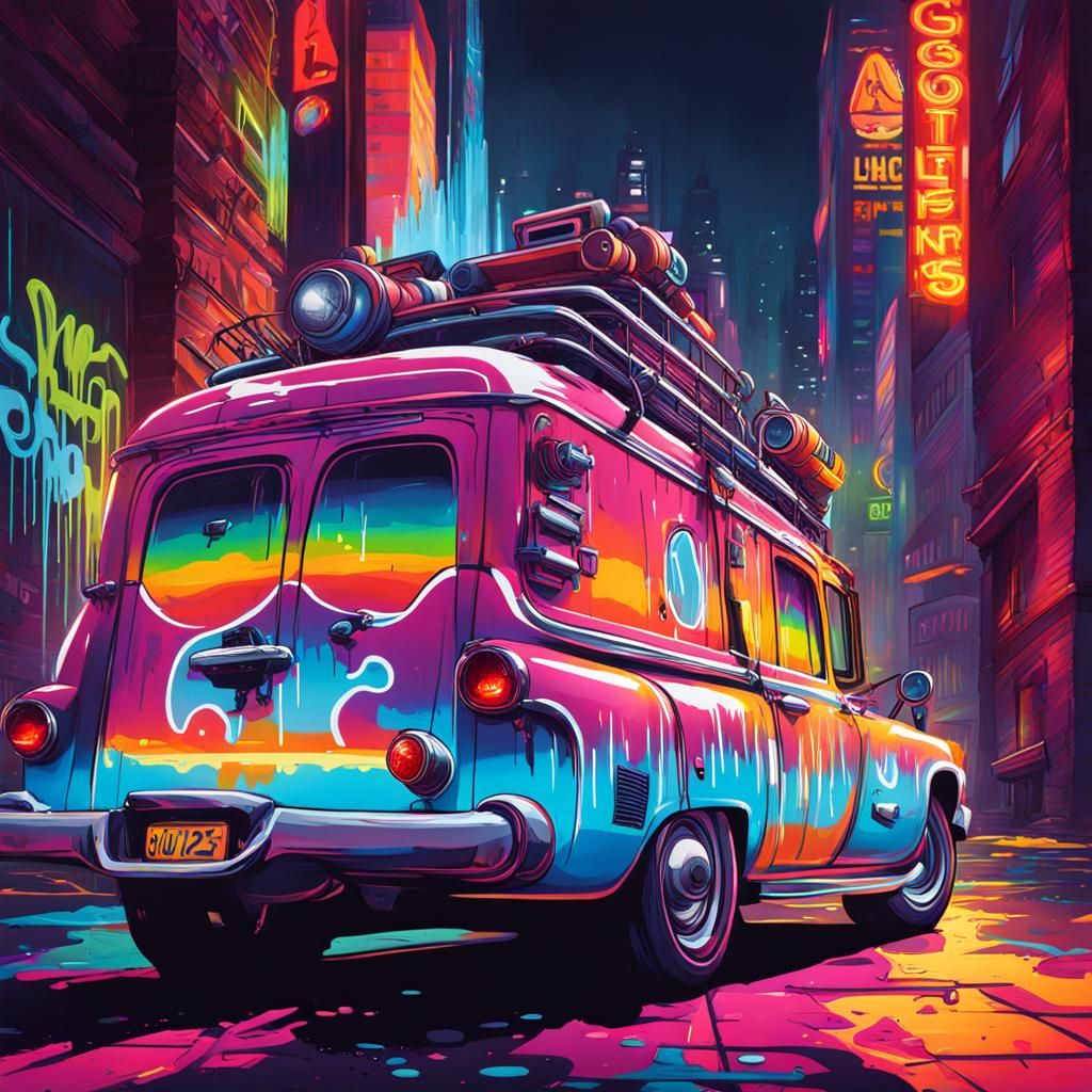 Ghostbusters Graffiti Art with Neon Slime