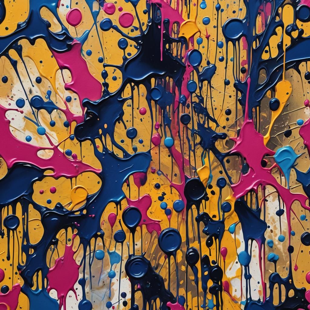 Vibrant Expressionism Graffiti Shapes in Digital Watercolor