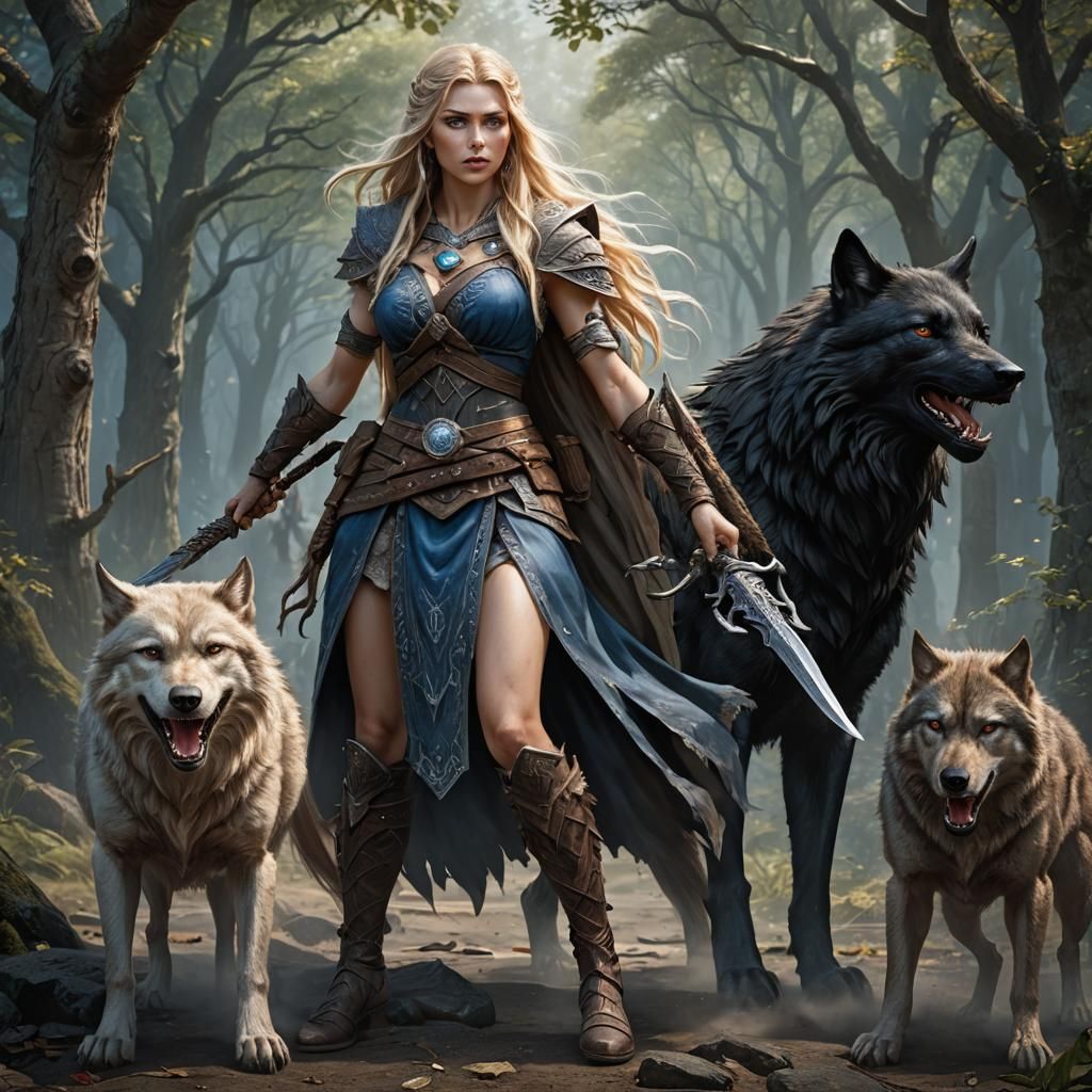 Viking Raven Goddess and Wolf God