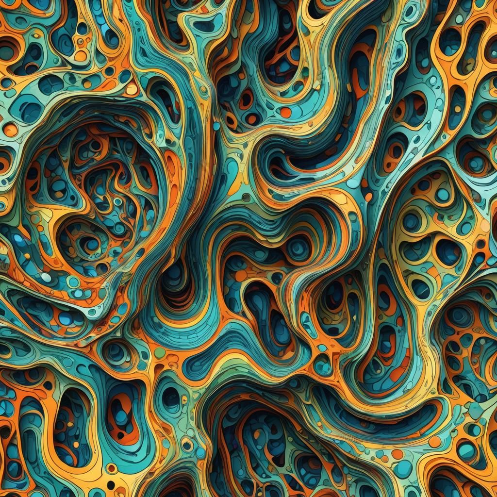 Abstract Microscopic Labyrinth with Trigonometric Elements