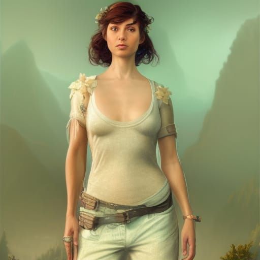 GTA Girl Portrait in Matte Painting Style