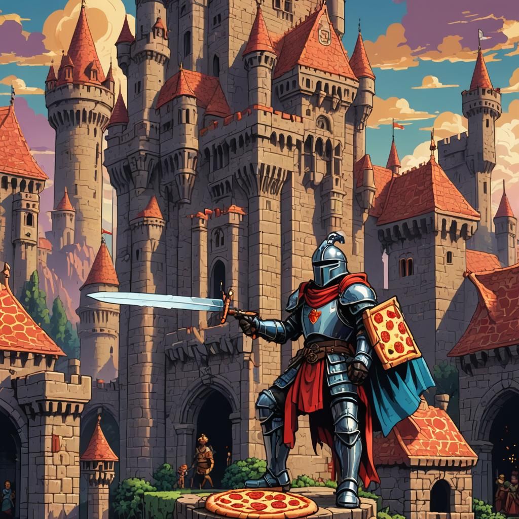 "A pixel art parody of the classic hero's journey, where a b...