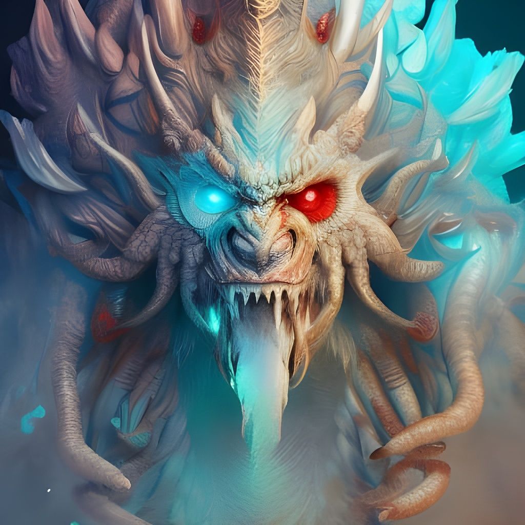Ragnarök Elemental: A Fire and Ice Monster Portrait