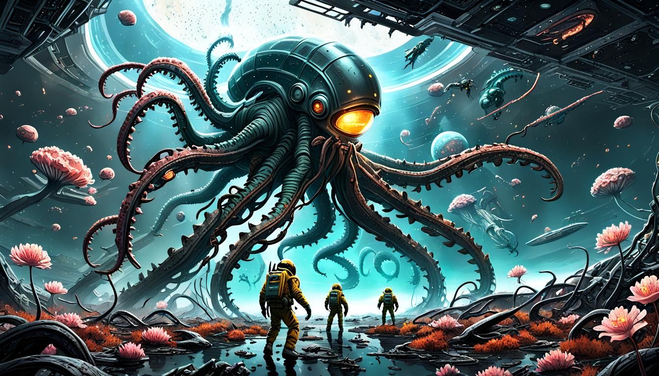 Aliens Versus Tentacled Creatures in Space, Dark Fantasy