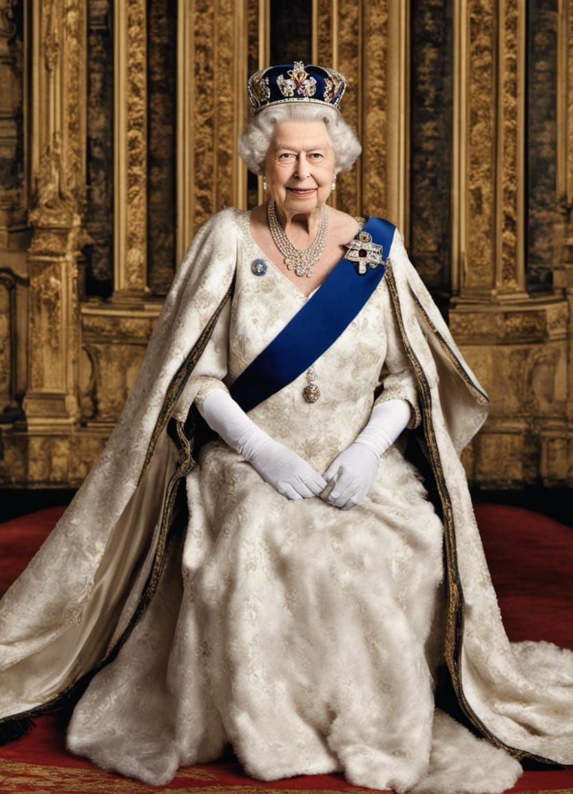Queen Elizabeth II in Order of the Garter Robes