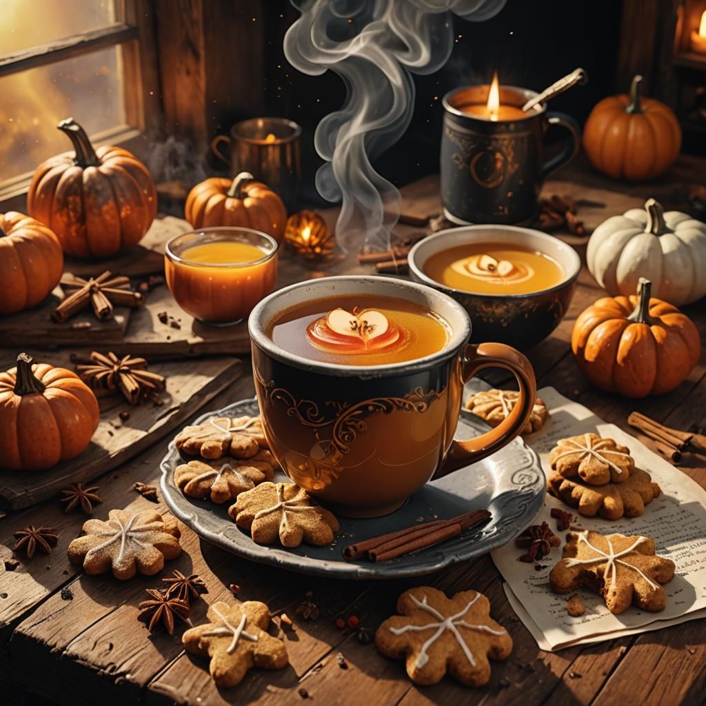 Cozy Autumn Still Life with Spiced Apple Cider