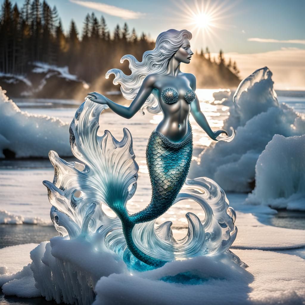 ice sculpted mermaid