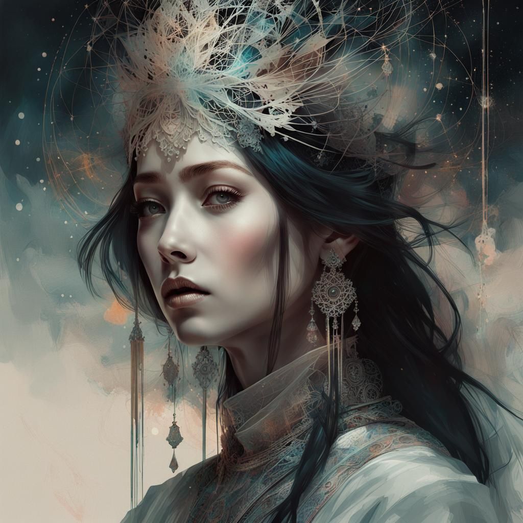 Ethereal Girl in Nacreous Glory