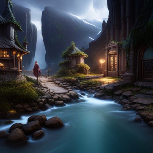 Fantastical Matte Painting in Deep Color, 8K Resolution