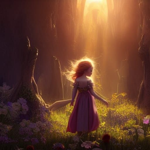 Golden-Haired Fairy with Eyes on Hands