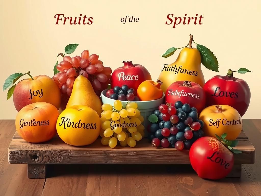 Fruits are sitting on a table.  Each represents a Fruit of t...