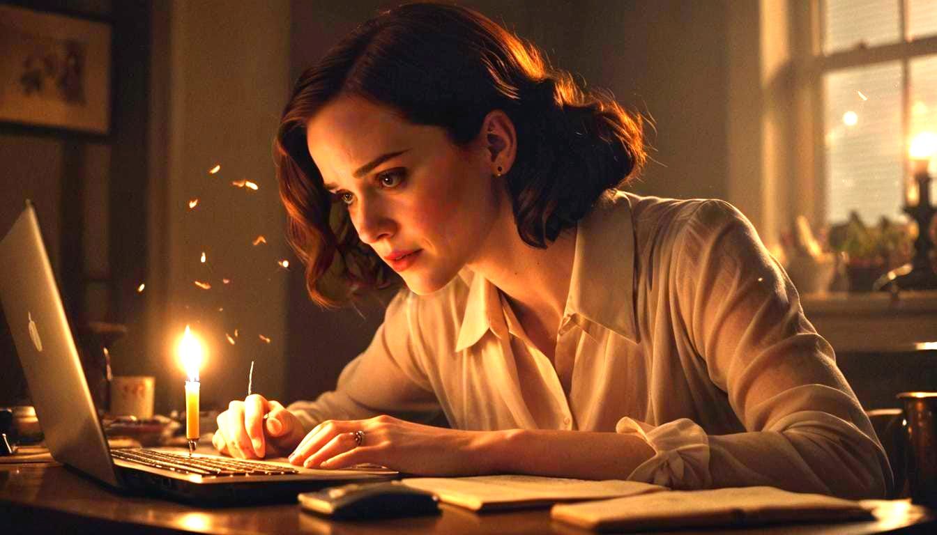 Lois Lane Writing by Candlelight