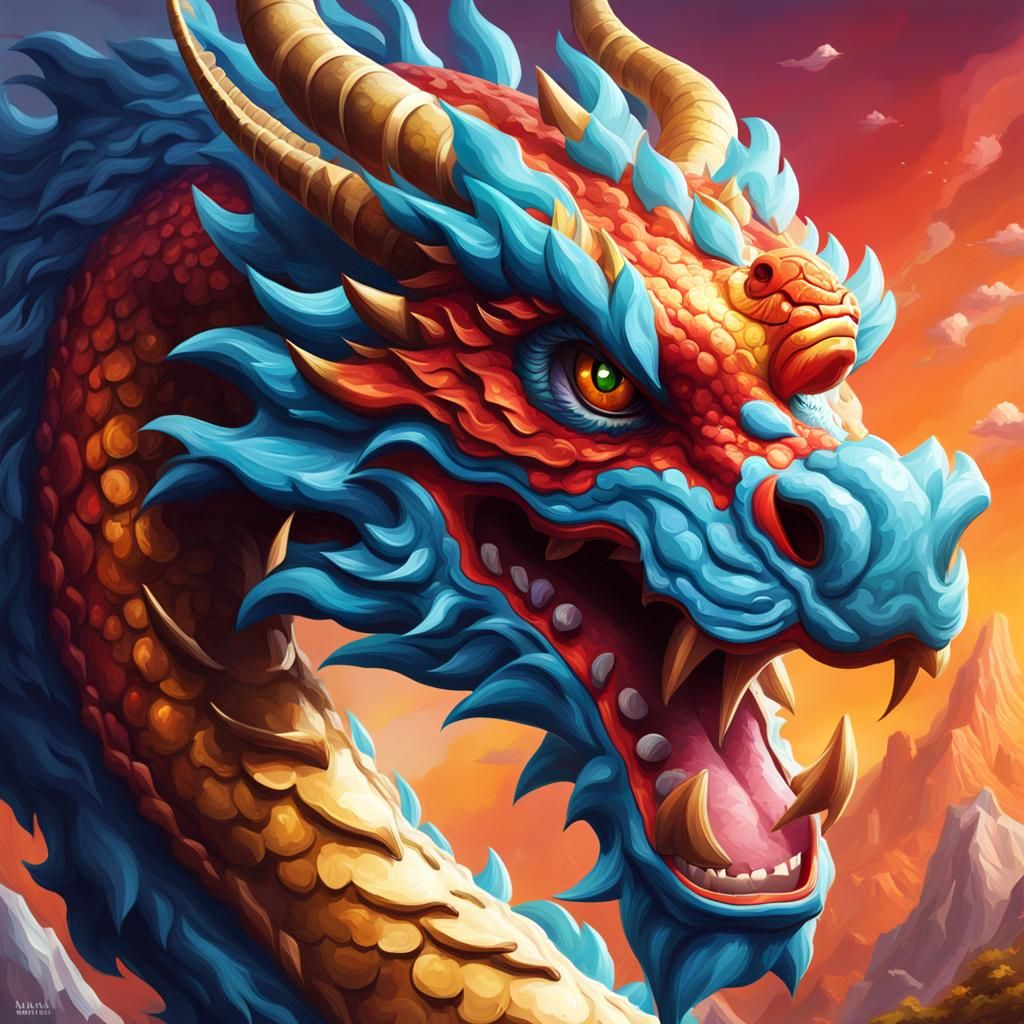 Intricately Detailed Lucky Dragon Concept Art