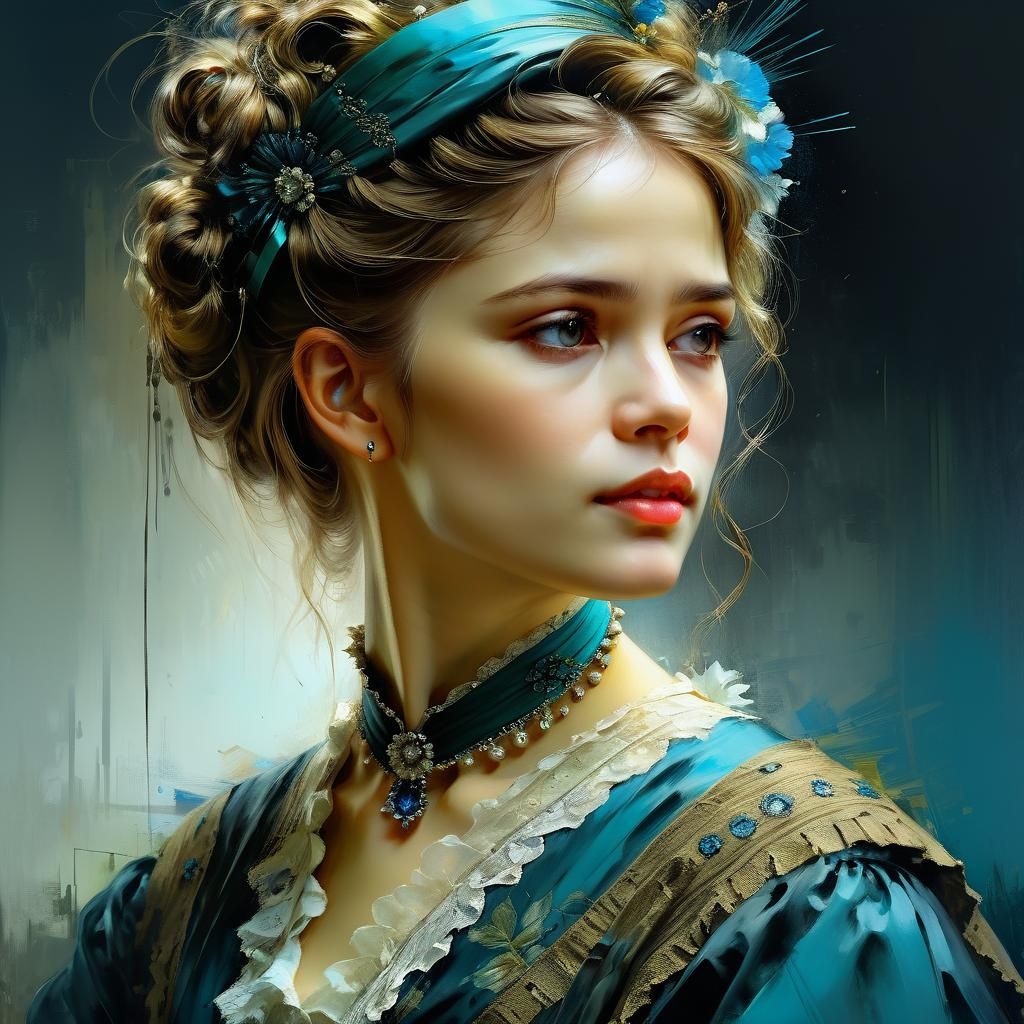 Victorian Woman Portrait in Fine Art Style