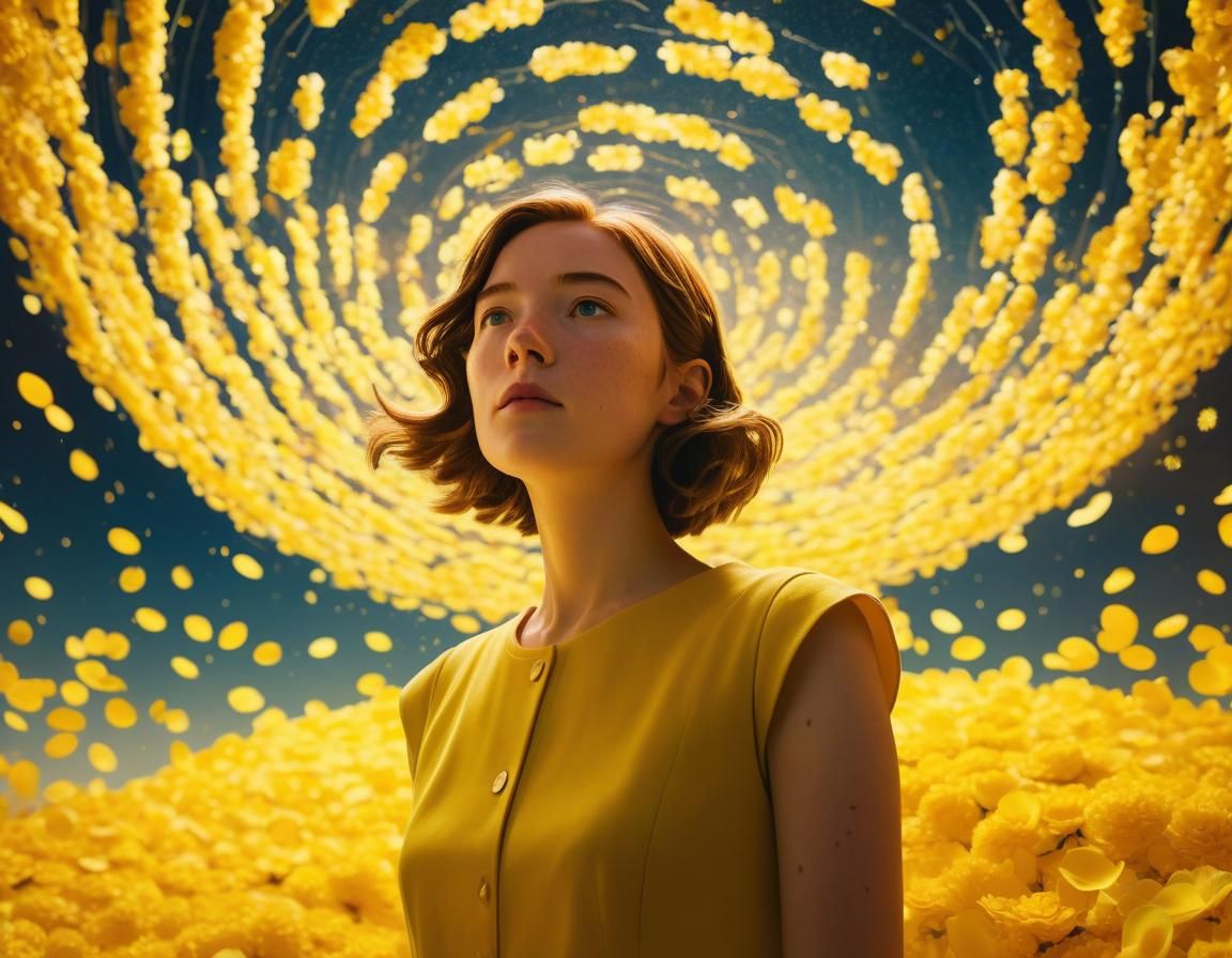 Surreal Anime Dreamscape with Shimmering Lights