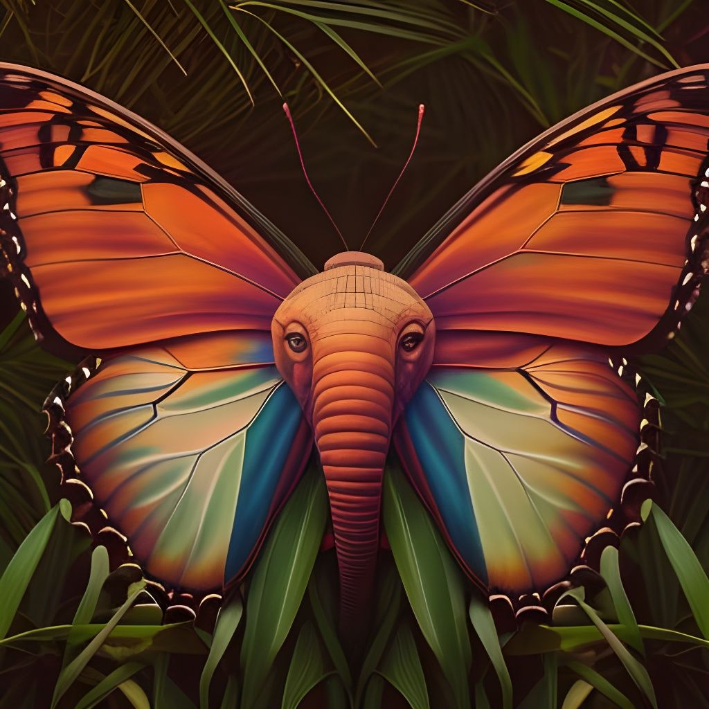 Elephant Butterfly Hybrid in Savannah Sunlight