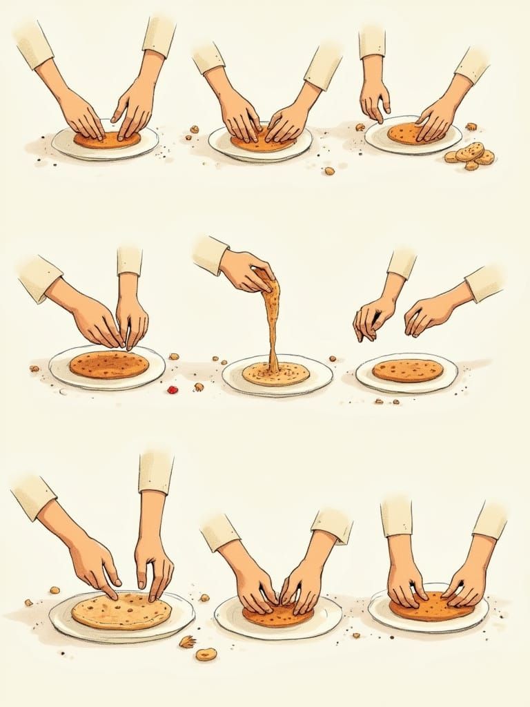 Whimsical Cookie-Making Sequence in Hand-Drawn Style