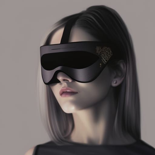 Woman in Sleep Mask: Hyperdetailed Digital Portrait