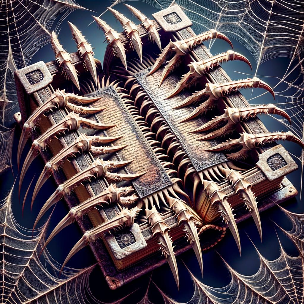 Spider-Legged Book in a Cobweb Lair