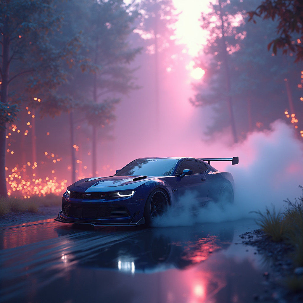 Drift Car in Mystical Twilight Realm
