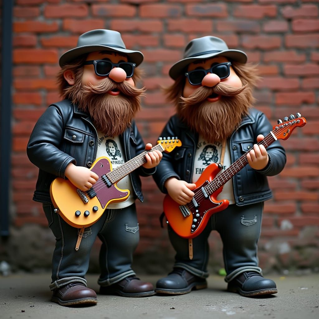 Laid-Back Rockstars in Claymation Style