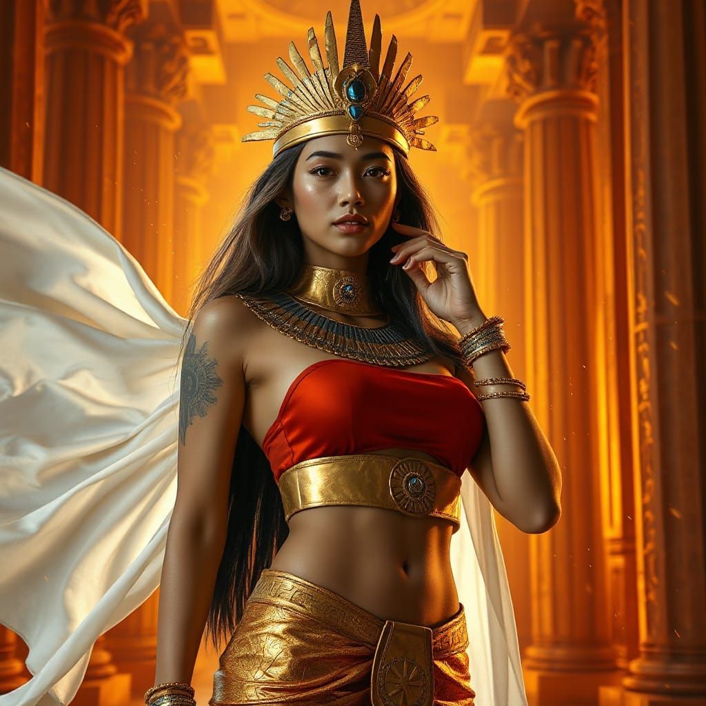 Nakhi Woman in Ancient Egyptian Style Temple