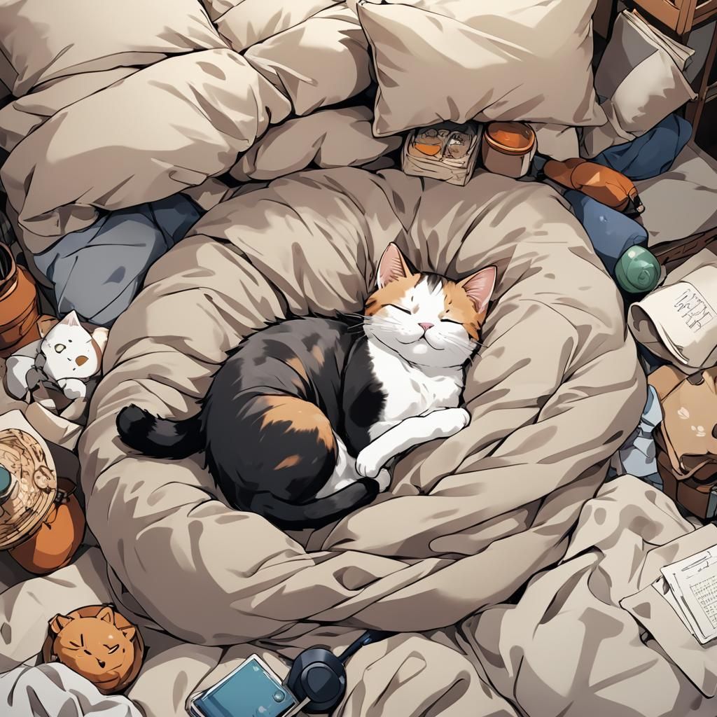 Cat Nap: Anime-Style Manga Art