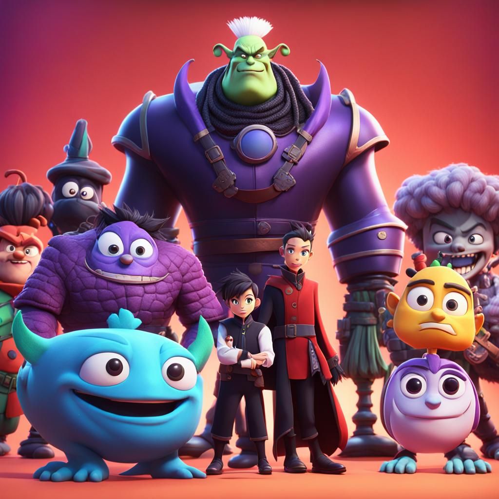 Anime Villain Showdown in 3D Digital Art