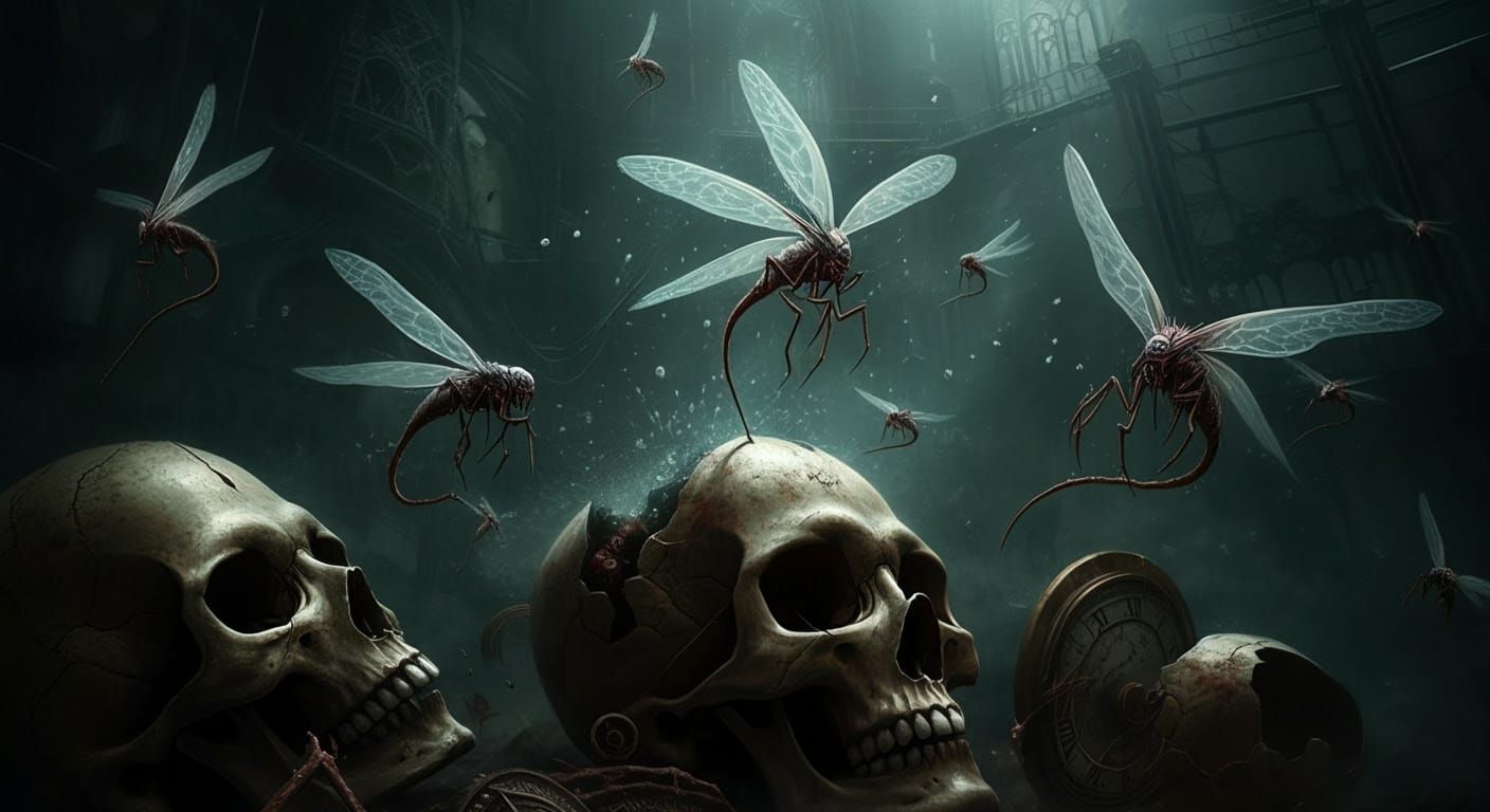 Bioluminescent Beasts Emerge from Mech Skulls