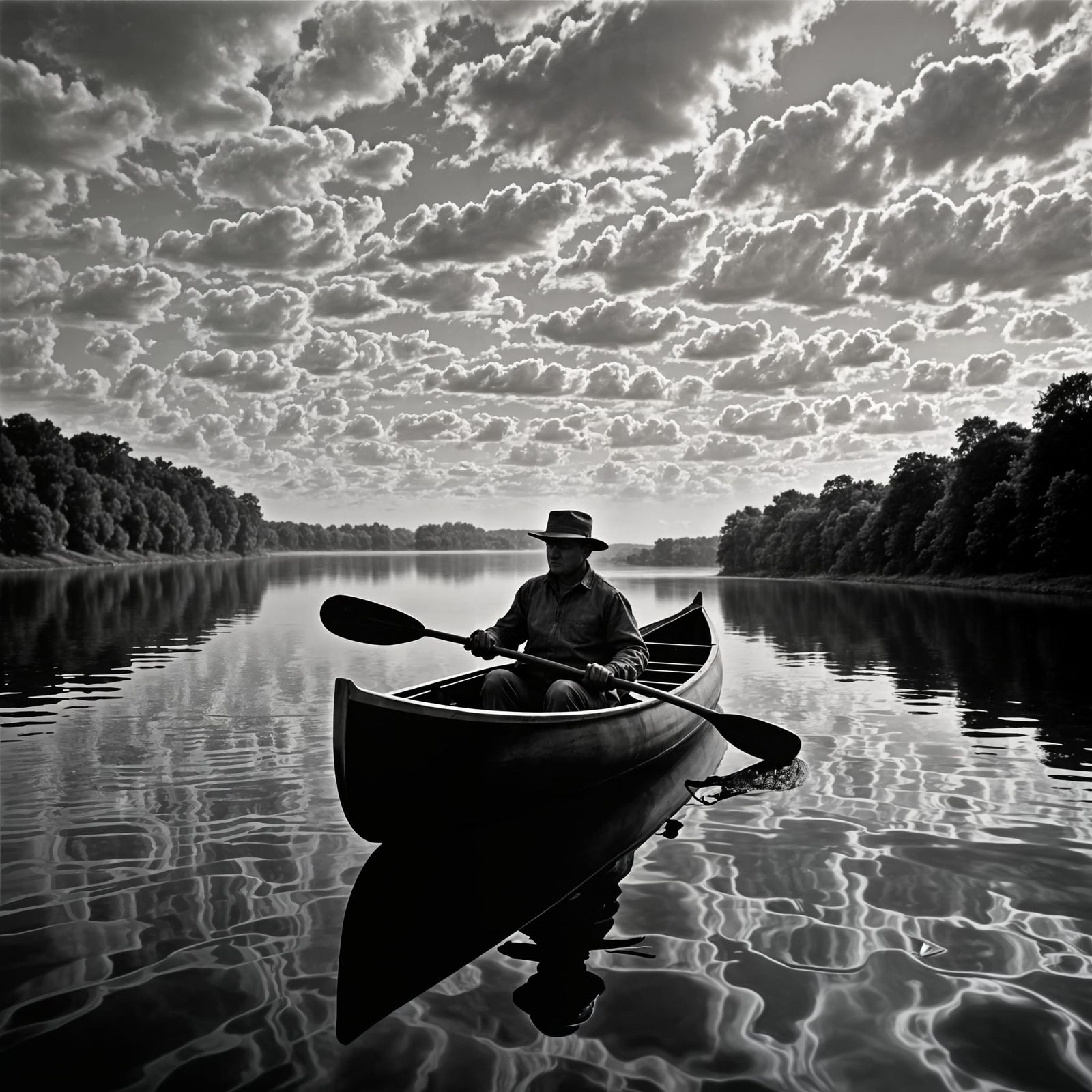 Optical Illusion Cloud Canoeing in Vibrant Colors