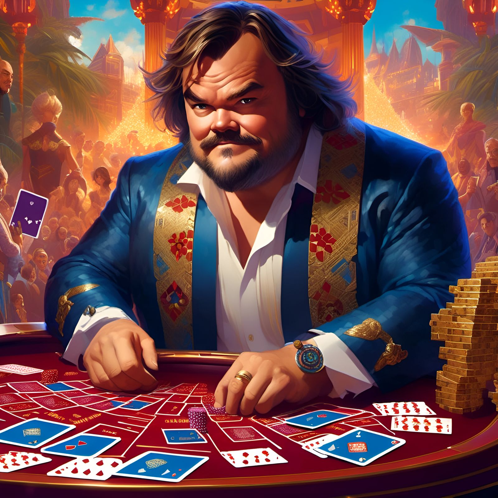 Jack Black Portrait in Hyperreal CG Style