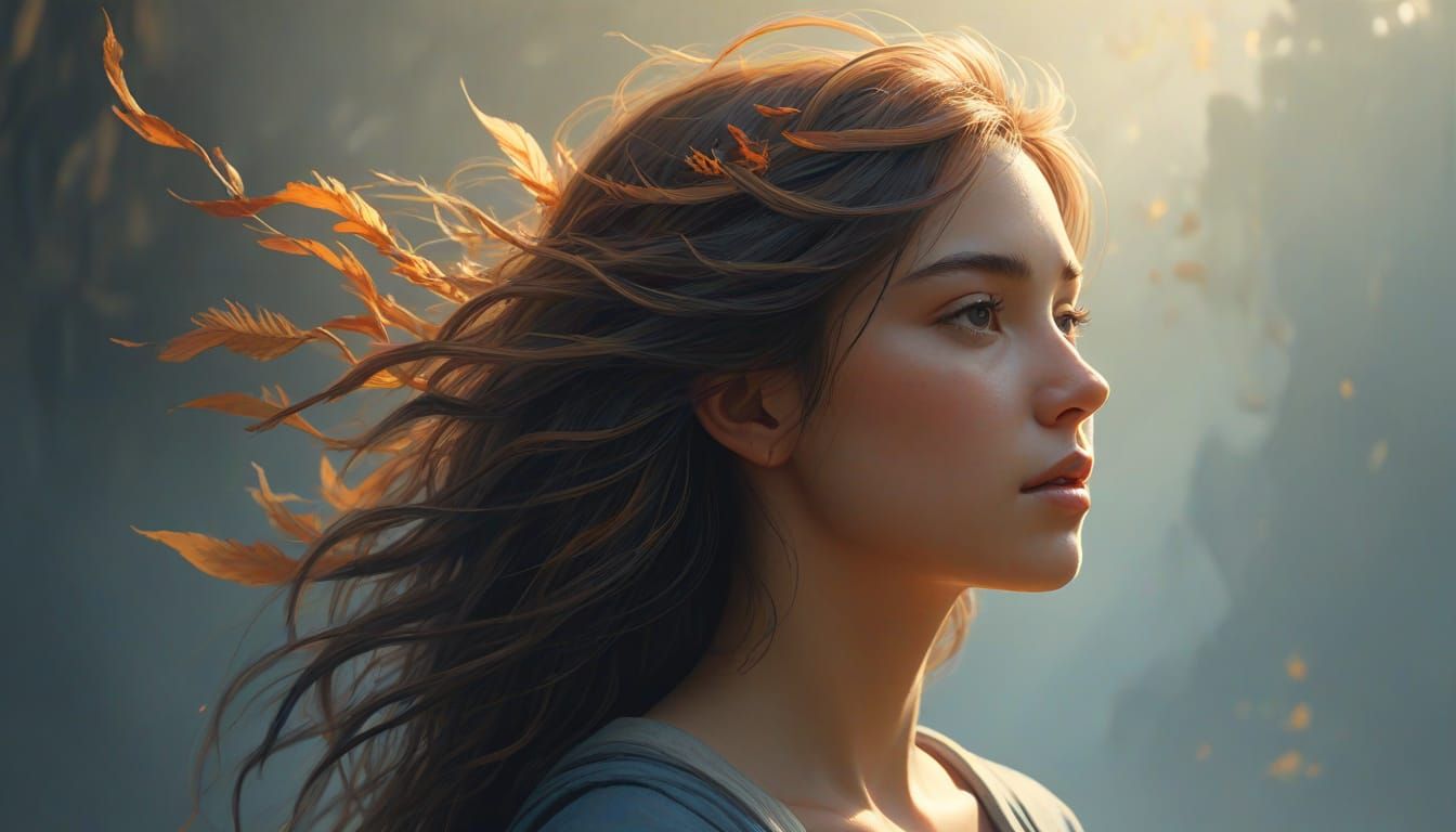 Heroic Figure in Moonlit Landscape with Painterly Textures